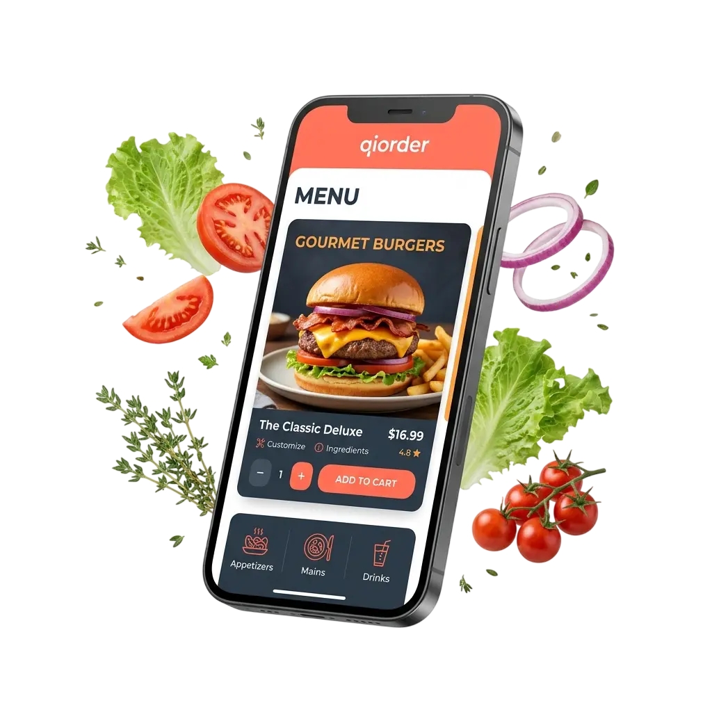 Smart digital menu preview on a mobile device